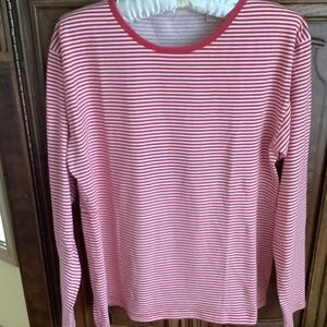 G.H. Bass 100% cotton striped long sleeve top, size M